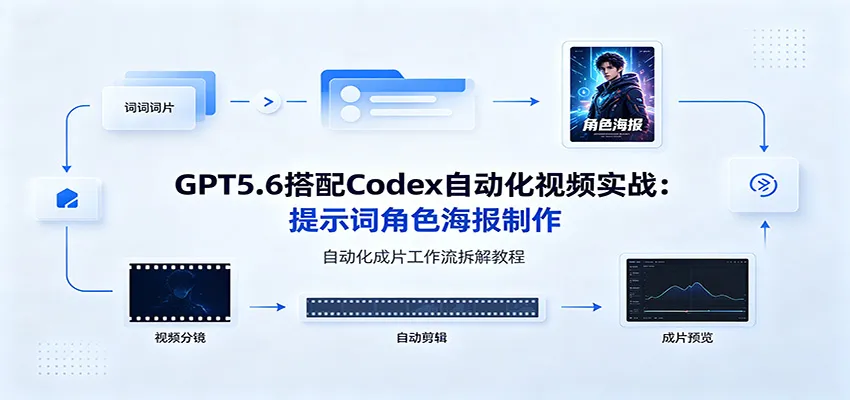 GPT5.6搭配Codex自动化视频实战：提示词角色海报制作，自动化成片工作流拆解教程-梦帆创业网
