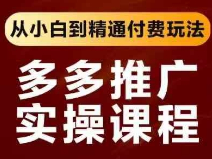 拼多多推广实操课程，从小白到精通付费玩法-梦帆创业网