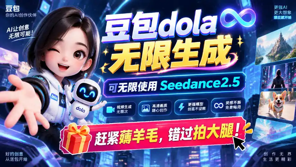 1029最新豆包dola无限生成技术，可以无限生成sseedance2.5，赶紧薅羊毛，和谐拍大腿-梦帆创业网