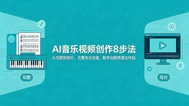 （18340期）AI音乐视频创作8步法：从写歌到成片，无需专业功底，新手也能快速出作品-梦帆创业网