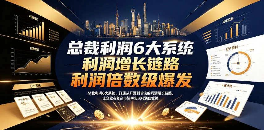 总裁利润6大系统，打通从开源到节流的利润增长链路，让企业在复杂市场中实现利润倍数级爆发-梦帆创业网