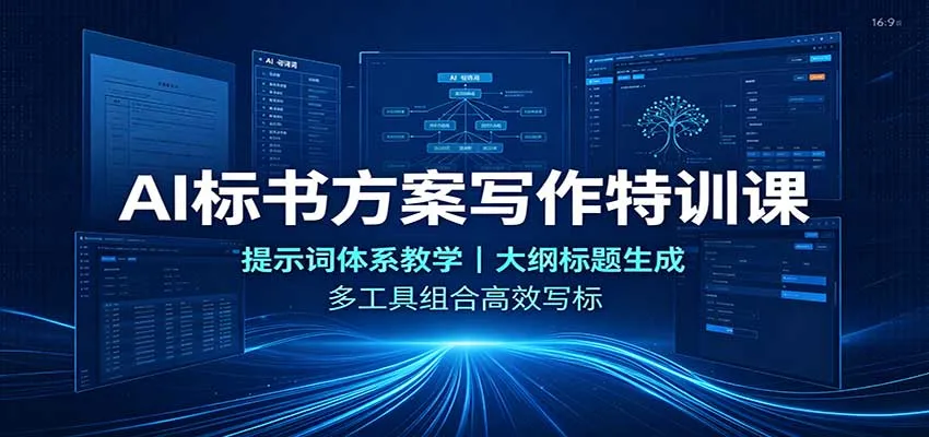 AI标书方案写作特训课:提示词体系教学,大纲标题生成,多工具组合高效写标 AI标书方案写作特训课:提示词体系教学,大纲标题生成,多工具组合高效写标