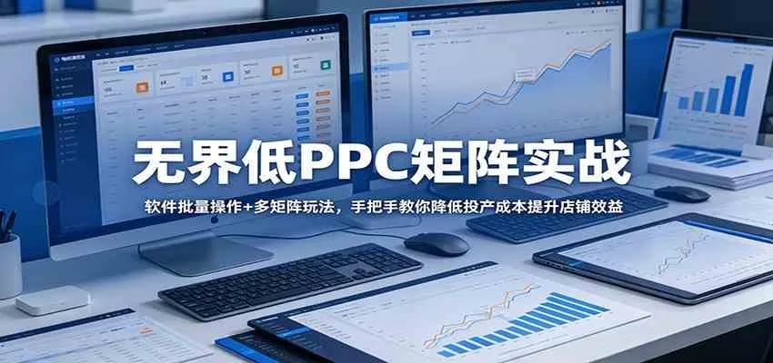 无界低PPC矩阵实战：软件批量操作+多矩阵玩法，手把手教你降低投产成本提升店铺效益-梦帆创业网