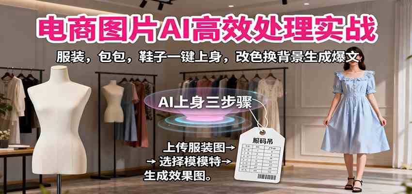 电商图片AI高效处理实战，服装，包包，鞋子一键上身，改色换背景生成爆文-梦帆创业网