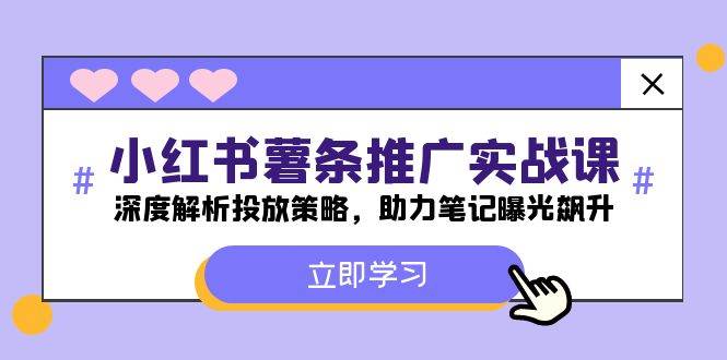 小红书-薯 条 推 广 实战课：深度解析投放策略，助力笔记曝光飙升-梦帆创业网