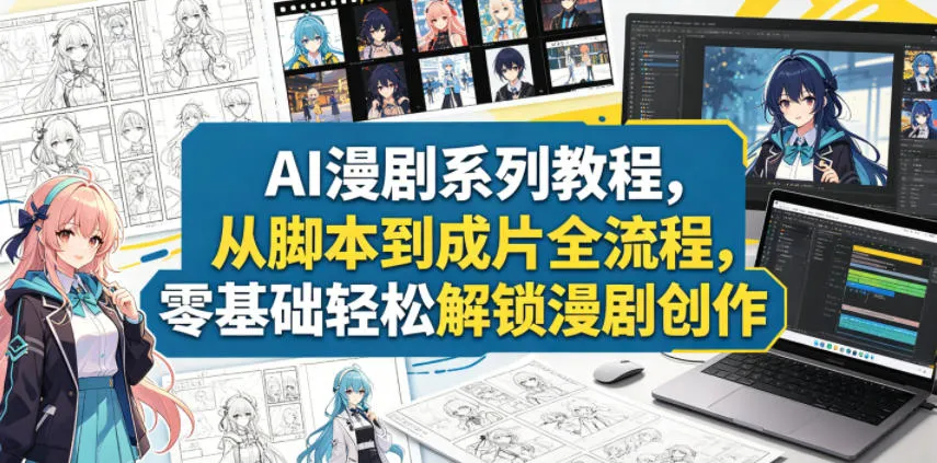 AI漫剧系列教程,从脚本到成片全流程,零基础轻松解锁漫剧创作 AI漫剧系列教程,从脚本到成片全流程,零基础轻松解锁漫剧创作