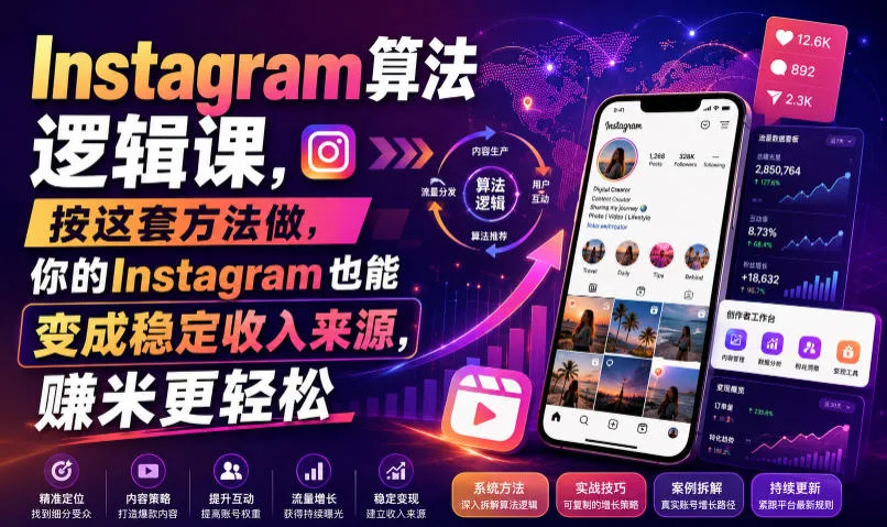Instagram算法逻辑课，按这套方法做，你的Instagram也能变成稳定收入来源，賺米更轻松【原创双语字幕】-梦帆创业网