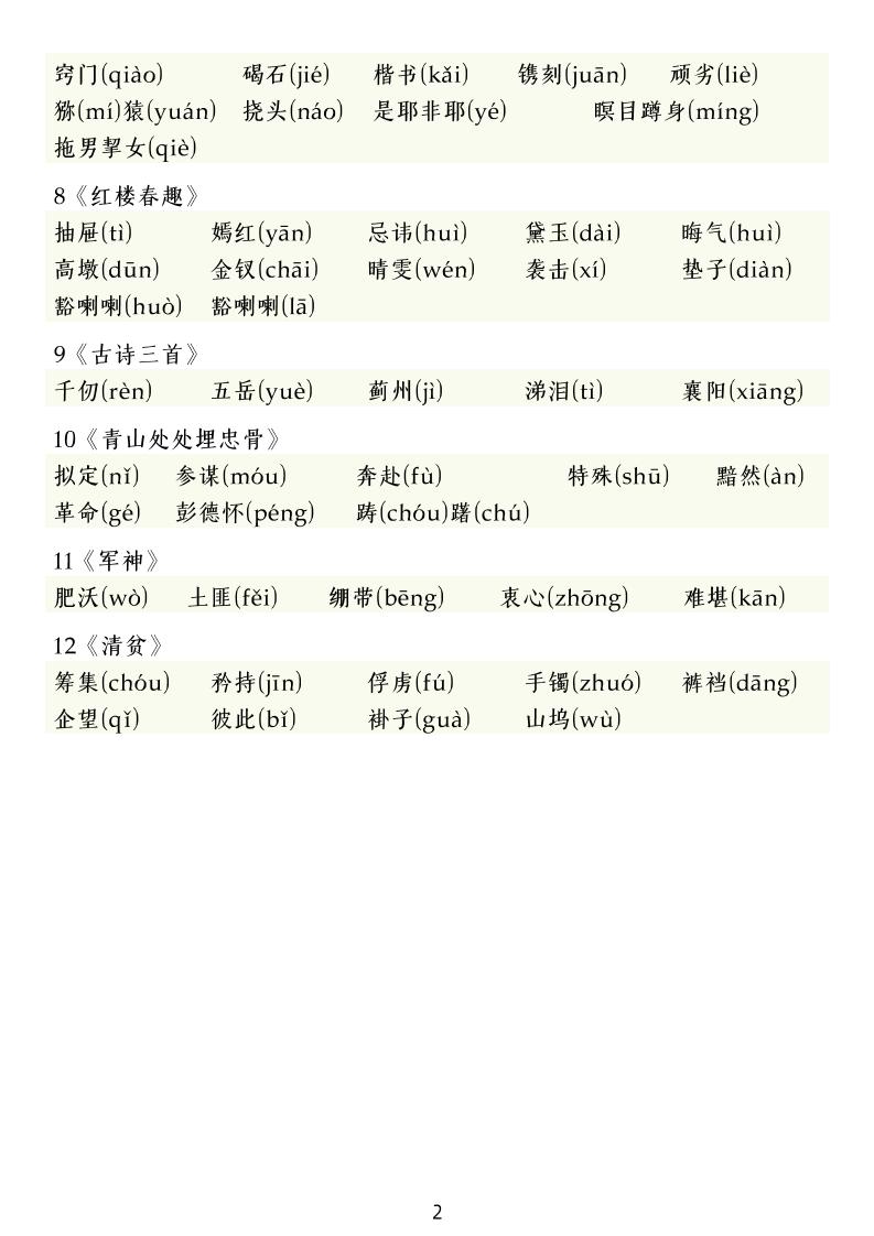 五下语文期中复习八大专题-梦帆创业网