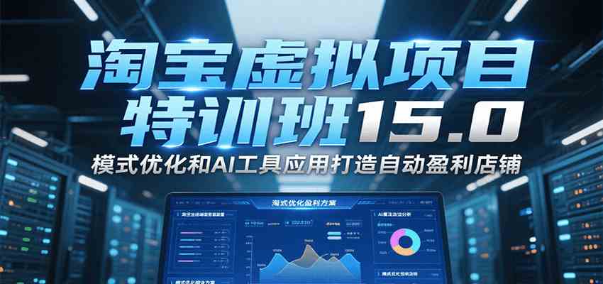 淘宝虚拟项目特训班15.0，模式优化和AI工具应用打造自动盈利店铺-梦帆创业网