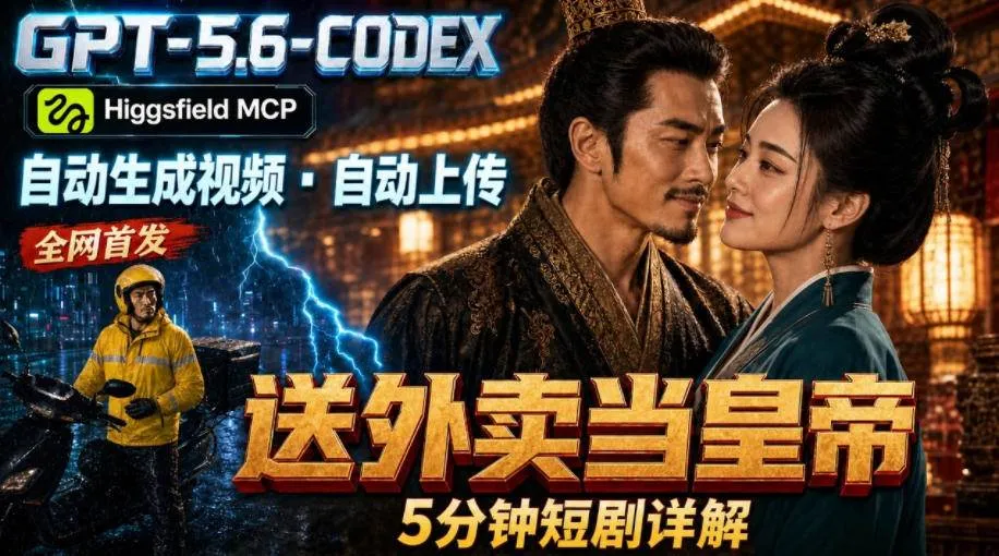 （19540期）GPT-5.6 Codex+Higgsfield MCP：一条指令生成5分钟短剧并自动上传YouTube（油管）-梦帆创业网