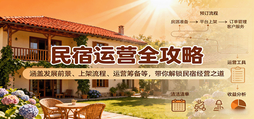 民宿运营全攻略：涵盖发展前景、上架流程、运营筹备等，带你解锁民宿经营之道-梦帆创业网
