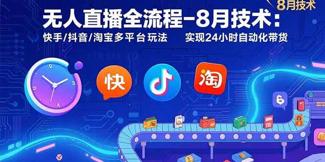 （15635期）无人直播全流程-8月技术：快手/抖音/淘宝多平台玩法 实现24小时自动化带货-梦帆创业网