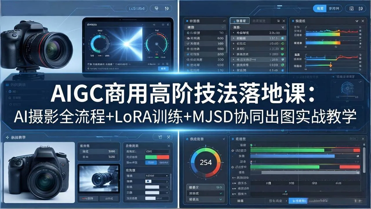（18254期）AIGC商用高阶技法落地课：AI摄影全流程+LoRA训练+MJSD协同出图实战教学-梦帆创业网