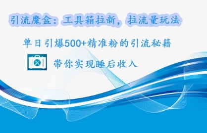 引流魔盒：工具箱拉新，拉流量玩法，单日引爆500+精准粉的引流秘籍-梦帆创业网