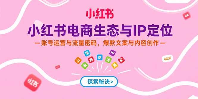 （15350期）小红书电商生态与IP定位，账号运营与流量密码，爆款文案与内容创作-梦帆创业网