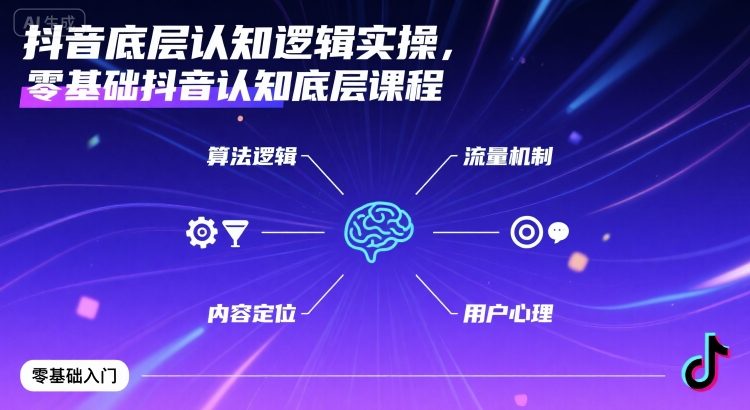 抖音底层认知逻辑实操，零基础抖音认知底层课程-梦帆创业网