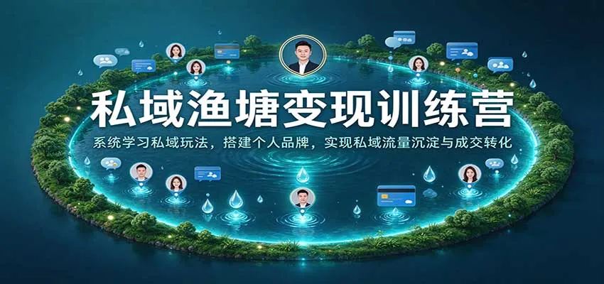 私域渔塘变现训练营：系统学习私域玩法，搭建个人品牌，实现私域流量沉淀与成交转化-梦帆创业网