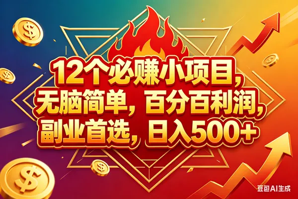 （18272期）12个必赚钱的小项目，百分百赚米，无脑简单，副业首选，日入600+-梦帆创业网