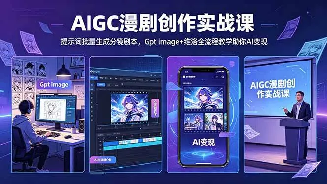 (18482期)AIGC漫剧创作实战课-更新5月16,提示词批量生成分镜剧本,Gpt image+维洛全流程教学助你AI变现 (18482期)AIGC漫剧创作实战课-更新5月16,提示词批量生成分镜剧本,Gpt image+维洛全流程教学助你AI变现