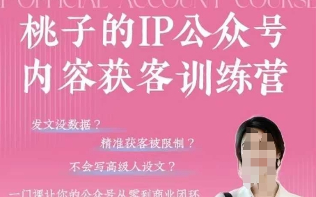 桃子IP公众号内容获客训练营(第3期)，一门让你公众号从0到商业闭环的课程-梦帆创业网
