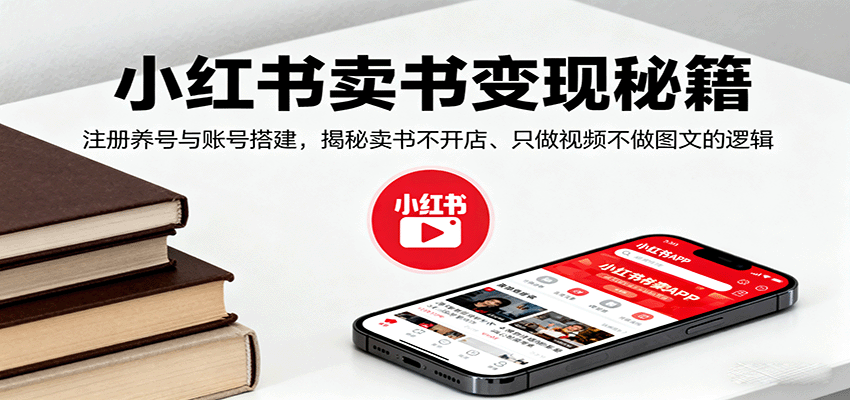 小红书卖书变现秘籍，注册养号与账号搭建，揭秘卖书不开店、只做视频不做图文的逻辑-梦帆创业网