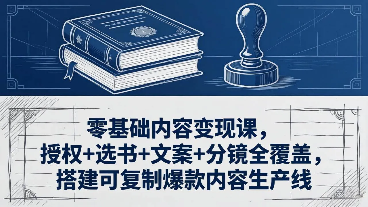 （18243期）零基础内容变现课，授权+选书+文案+分镜全覆盖，搭建可复制爆款内容生产线-梦帆创业网