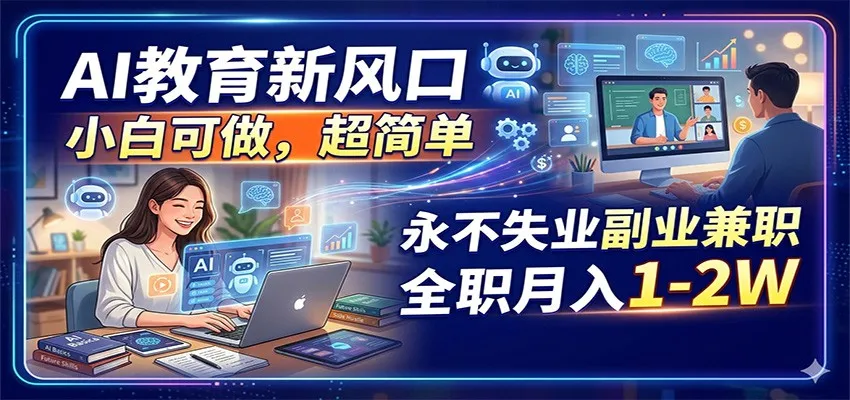 AI教育新风口，小白可做，超简单，永不失业副业兼职 全职月入1-2W-梦帆创业网