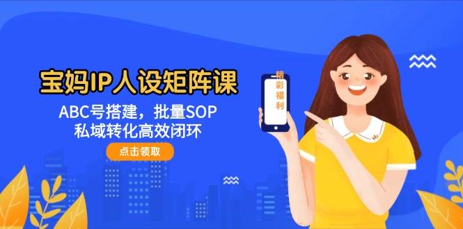 宝妈IP人设矩阵课：ABC号搭建，批量SOP，私域转化高效闭环-梦帆创业网