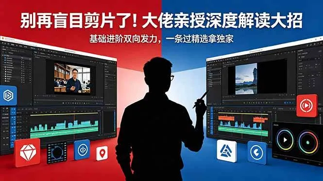 （18384期）别再盲目剪片了！大佬亲授深度解读大招，基础进阶双向发力，一条过精选拿独家-梦帆创业网