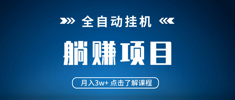 （14551期）全自动挂机项目 月入3w+ 真正躺平项目 不吃电脑配置 当天见收益-梦帆创业网