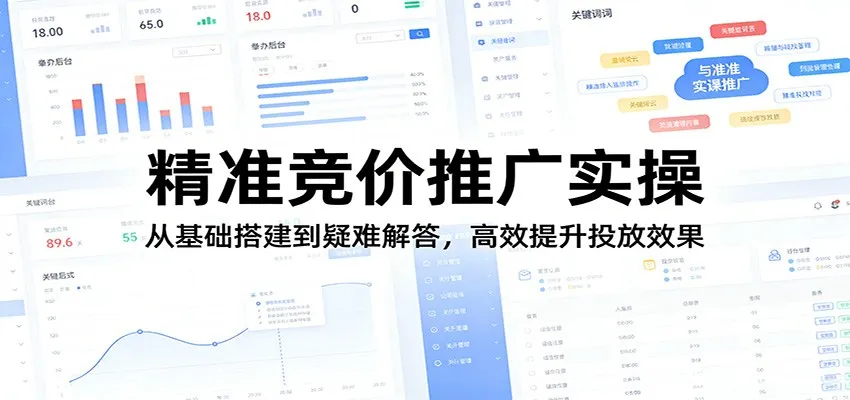 精准竞价推广实操：从基础搭建到疑难解答，高效提升投放效果-梦帆创业网