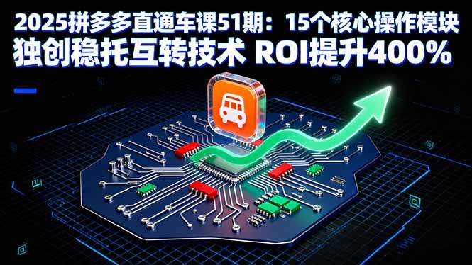 （16020期）2025拼多多直通车课51期：15个核心操作模块 独创稳托互转技术 ROI提升400%-梦帆创业网