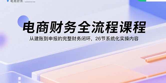 （15893期）电商财务全流程课程：从建账到申报的完整财务闭环，26节系统化实操内容-梦帆创业网