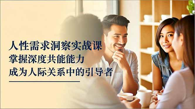 （16683期）人性需求洞察实战课，掌握深度共感能力，成为人际关系中的引导者-梦帆创业网