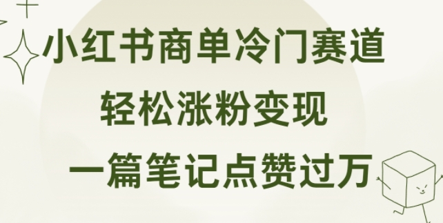 小红书商单冷门赛道 一篇笔记点赞过万 轻松涨粉变现-梦帆创业网