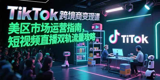 （15344期）TikTok跨境电商变现课，美区市场运营指南，短视频直播双轨流量攻略-梦帆创业网