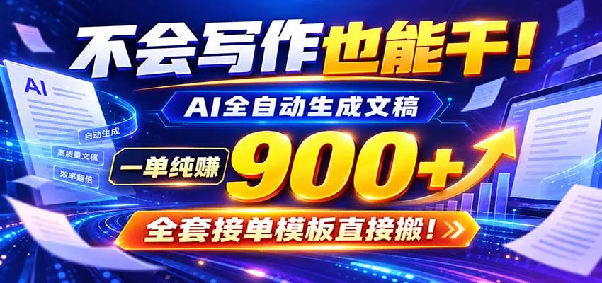AI副业天花板：全自动出文，一单600+，免费接单群，小白当天上手收米-梦帆创业网