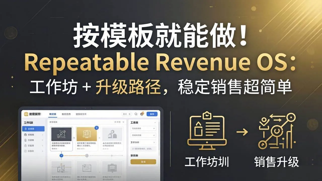 （18085期）按模板就能做！Repeatable Revenue OS：工作坊 + 升级路径，稳定销售超简单-梦帆创业网
