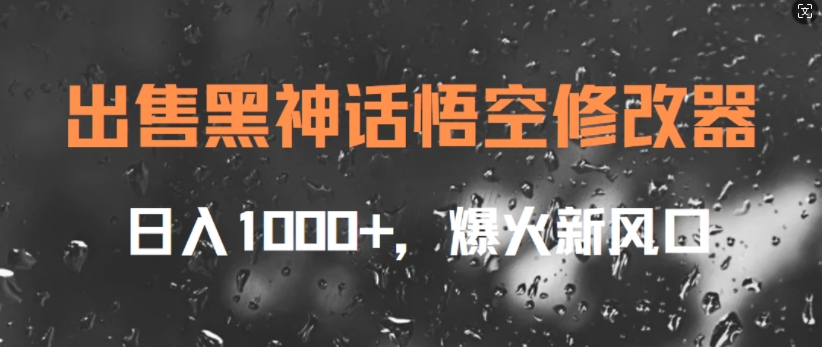 出售黑神话悟空修改器，日入1k+，爆火新风口-梦帆创业网