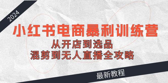 2024小红书电商暴利训练营：从开店到选品，混剪到无人直播全攻略-梦帆创业网