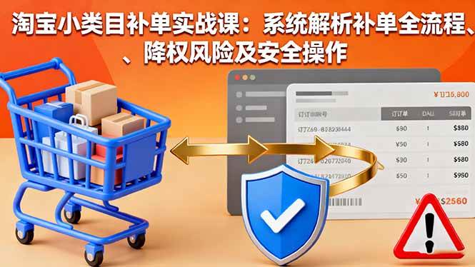 （16239期）淘宝小类目补单实战课：系统解析补单全流程、降权风险及安全操作-梦帆创业网