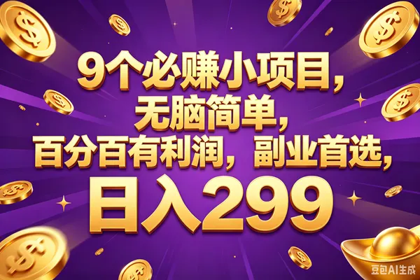 （18736期）9个必赚的小项目，百分百赚元子，无脑简单，副业首选，日入299+-梦帆创业网
