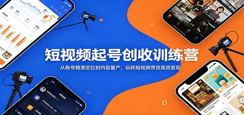 短视频起号创收训练营：从账号精准定位到内容量产，玩转短视频带货高效变现-梦帆创业网