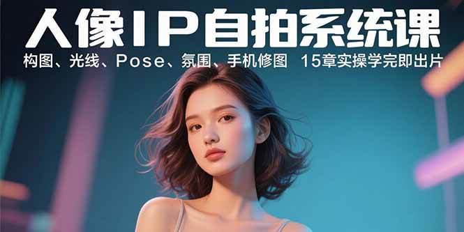 （15920期）人像IP自拍系统课：构图、光线、Pose、氛围、手机修图 15章实操学完即出片-梦帆创业网