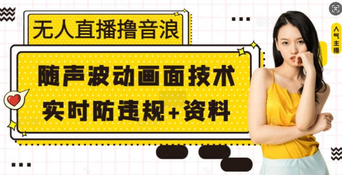 无人直播撸音浪+随声波动画面技术+实时防违规+资料【揭秘】-梦帆创业网