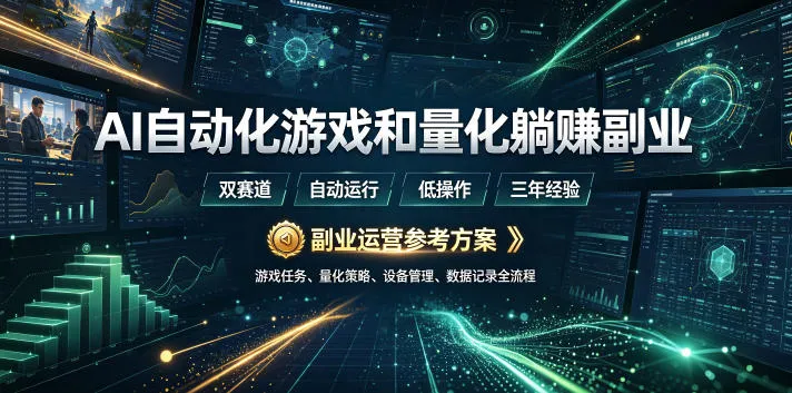 AI自动化游戏和量化躺賺副业：日入几张，稳定运行三年的项目！【揭秘】-梦帆创业网
