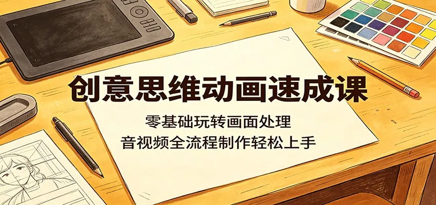 创意思维动画速成课：零基础玩转画面处理，音视频全流程制作轻松上手-梦帆创业网