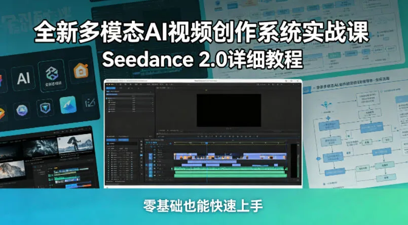 全新多模态AI视频创作系统实战课，Seedance 2.0详细教程，零基础也能快速上手-梦帆创业网