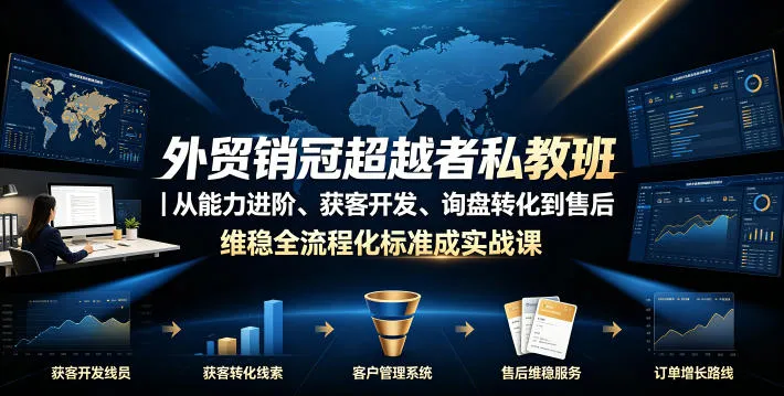 外贸销冠超越者私教班｜从能力进阶、获客开发、询盘转化到售后维稳全流程标准化成交实战课-梦帆创业网