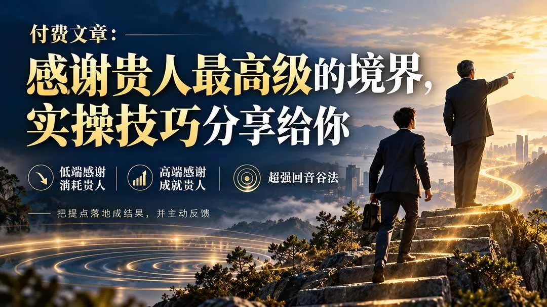 （20871期）付费文章：感谢贵人最高级的境界，实操技巧分享给你-梦帆创业网